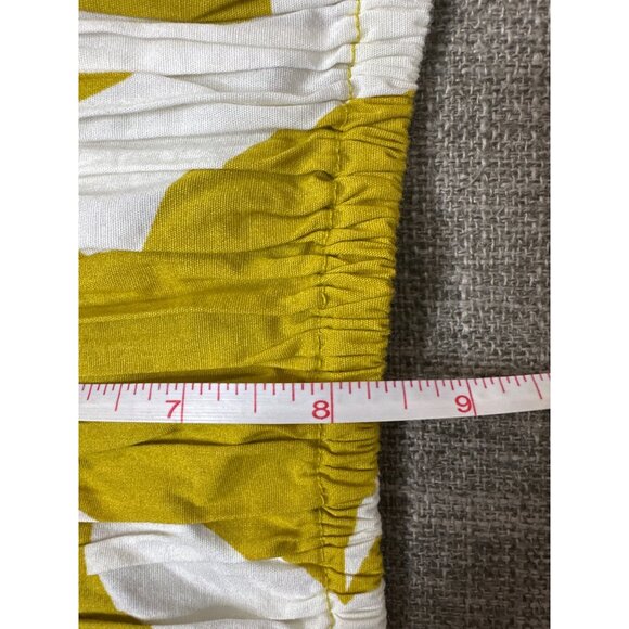 A New Day Womens Yellow & White Smocked Crop Top XL Adjustable Straps Cruise - Picture 7 of 7
